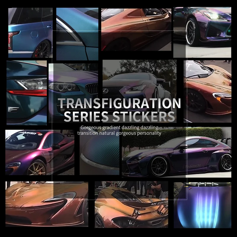 SCHANLEY Self Adhesive PVC Material Vehicle Vinyl Roll  Car Wrapping Foil Carbon Fiber Chameleon Sticker For