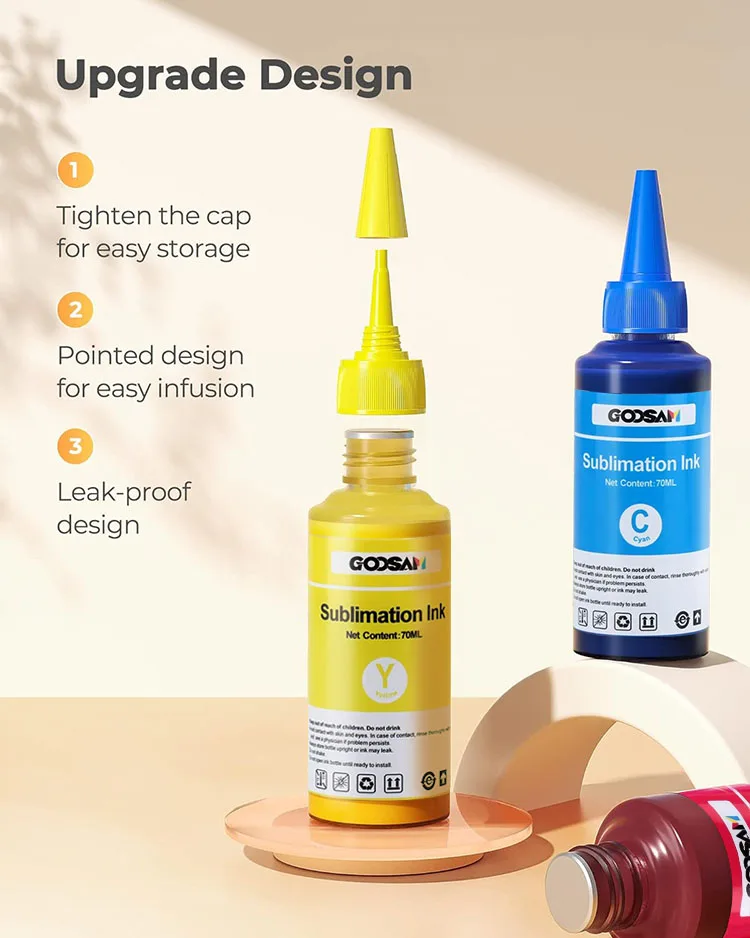 Goosam Heat Transfer 100ML Refill Dye Sublimation Ink For Epson Ecotank Et-2550 Et-2650 Et2550 Et2650 Printer