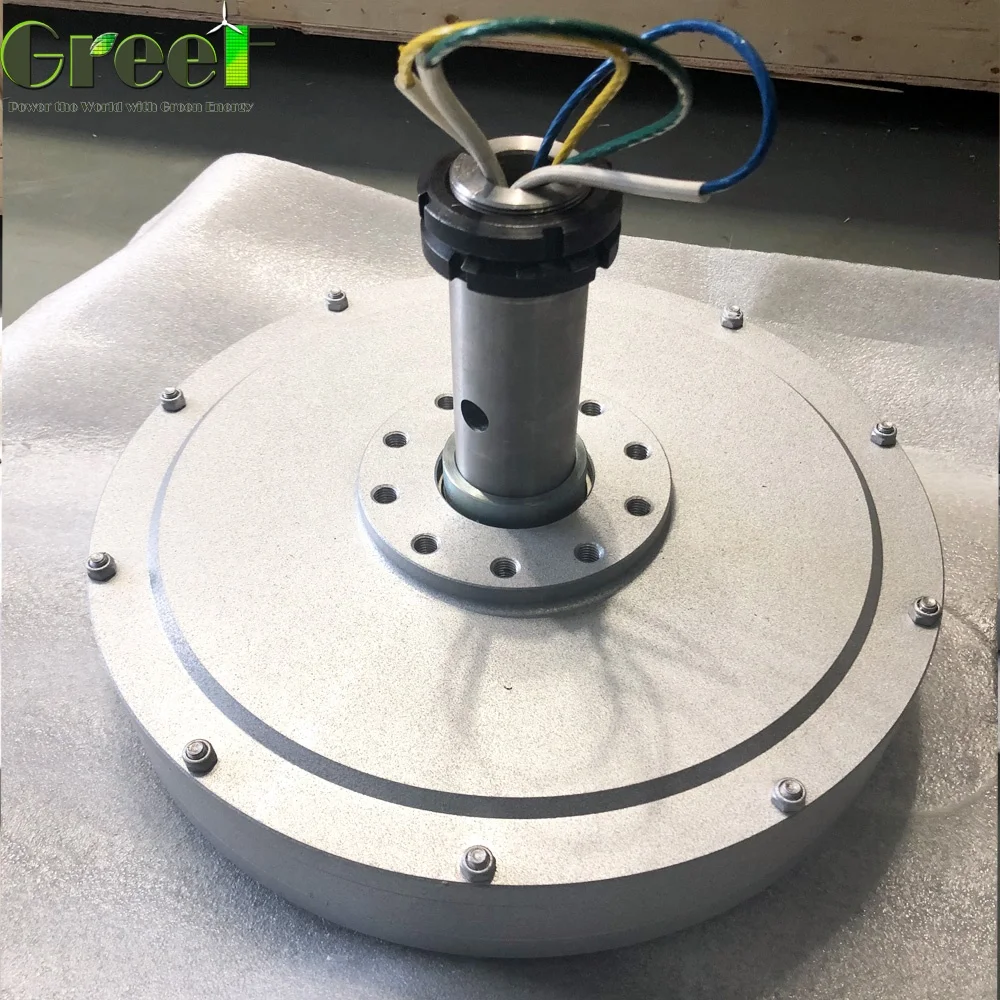 1KW 2KW 3KW 250rpm Axial Flux Coreless Permanent Magnet Wind Generator Outer Rotor Inner Rotor for Vertical Axis Wind Turbine