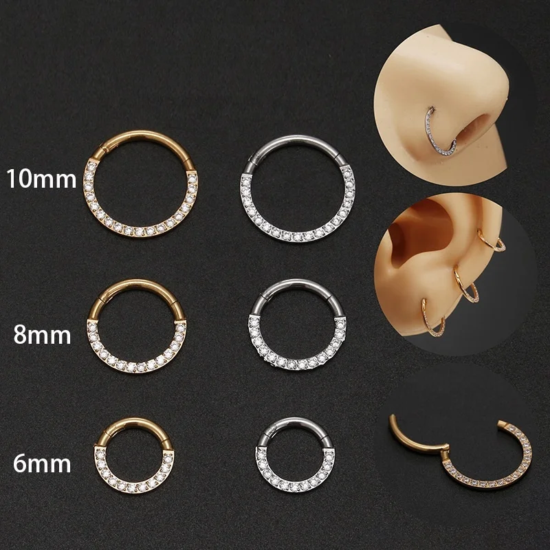 Gaby waterproof nose ring stainless steel septum clicker helix ear piercing nose rings piercing jewelry