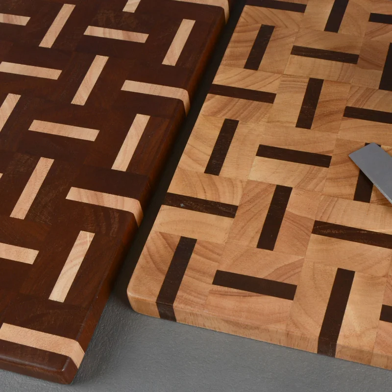 Solid Thick Wooden Cutting Board End Grain Acacia Rubber Wood Cutting Chopping Block Kitchen Splicing Cutting Board