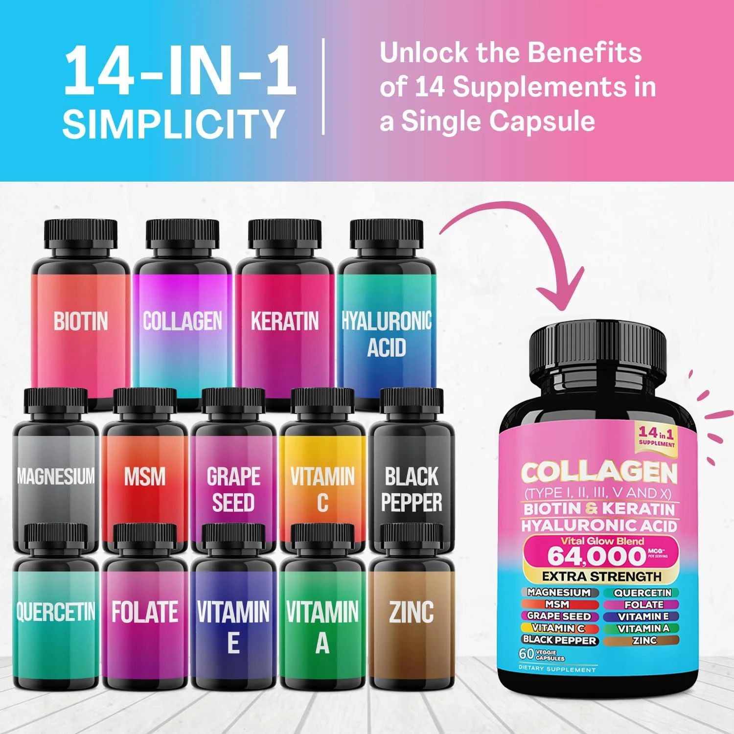 OEM Collagen Capsules Skin Care Products Booster Whitening Skin Nail and Hair Care Supplements Dietary Supplements