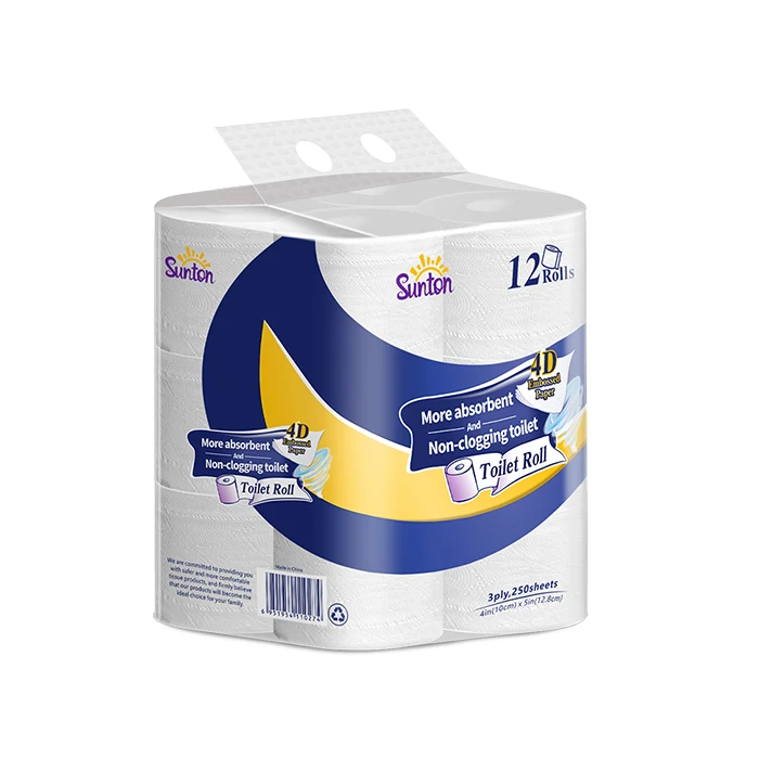 Embossed virgin pulp Tissue bathroom toilet roll paper