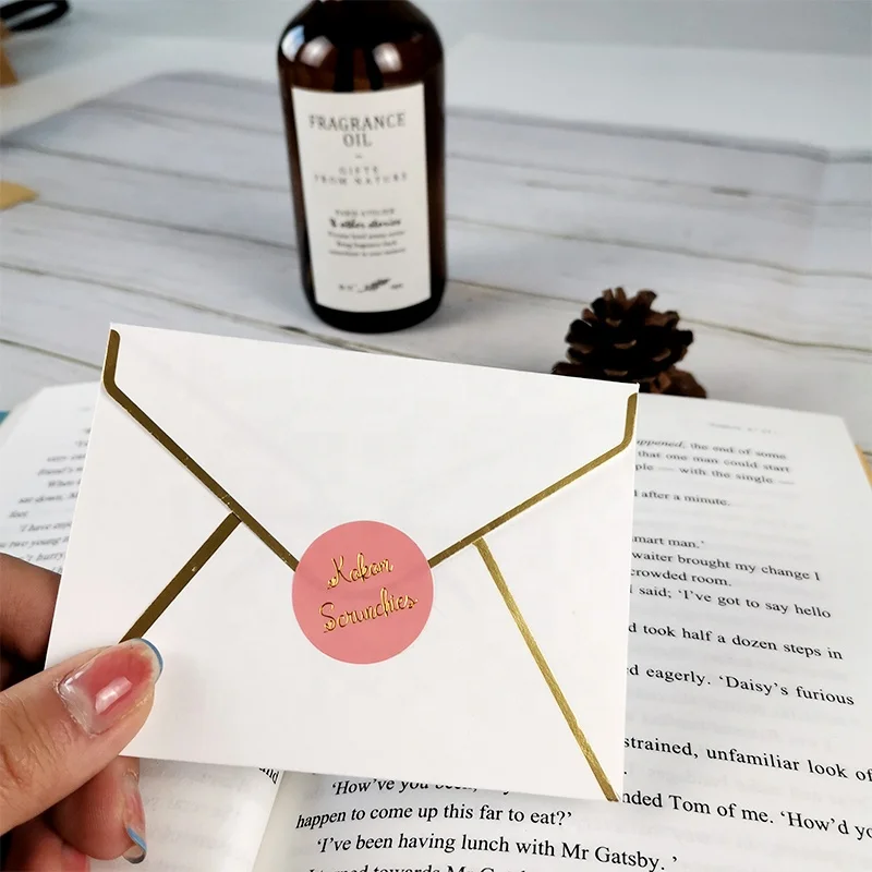 Luxury Custom Waterproof Multiple Use Adhesive Sticker Sheets Kiss Cut Vinyl Logo Sticker Labels for Envelope Box Seal Packaging