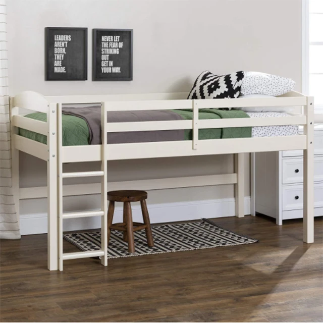 Hot Selling Solid Wooden Double Loft Bunk Bed for Kids Modern Design Loft Bed with House Tree Bed Feature