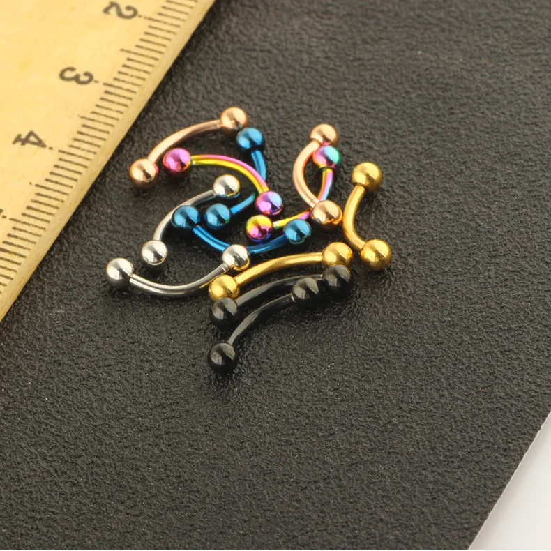 ZESEN12pcs Colorful Eyebrow Rings Set - Sexy Lip Rings, Curved Tongue Rings, Earrings - Body Piercing Jewelry