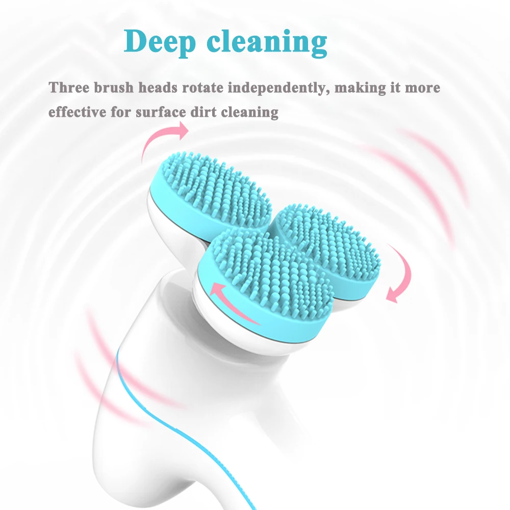 
Amazon Best Selling Ultrasonic Skin Scrubber Lumispa 3D Smart Silicone Massage Facial Cleansing Brush 