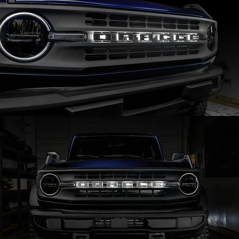 Car Accessories Grille Illuminated Led Letter Badges Amber Led Light For Ford Bronco 2021+