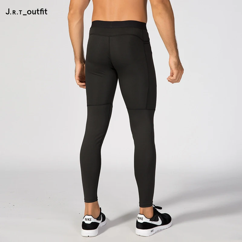 High Quality Solid Color Four-way Stretch Lightweight Men Gym Yoga Tight Seamless Pocket Leggings