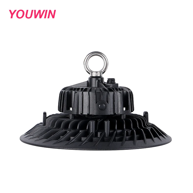 YOUWIN Ac100-277v 6000k Warehouse Garage Industrial Lighting Ufo Led High Bay Light High Power 100w 150w 200w Aluminum 80 IP65