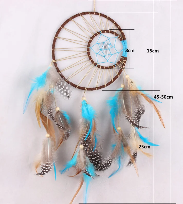 Wholesale Handmade Boho Hanging Feather Dream Catcher for Car Home Room Door Wall Art Party Decor Ornament Gift Craft DIY Kit