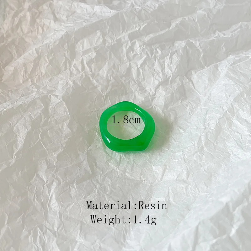 Wholesale Simple Resin Ring Ins Style Candy Color Ring  Hot Selling Students Cute Ring