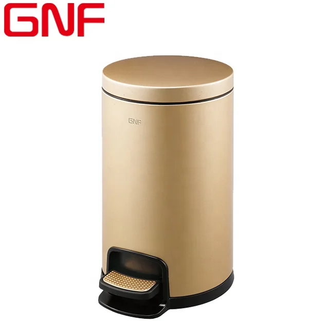 Круглая металлическая Педальная мусорная корзина GNF 5 л sus 430, мусорная корзина в скандинавском стиле, мусорная корзина из нержавеющей стали для отеля и комнаты