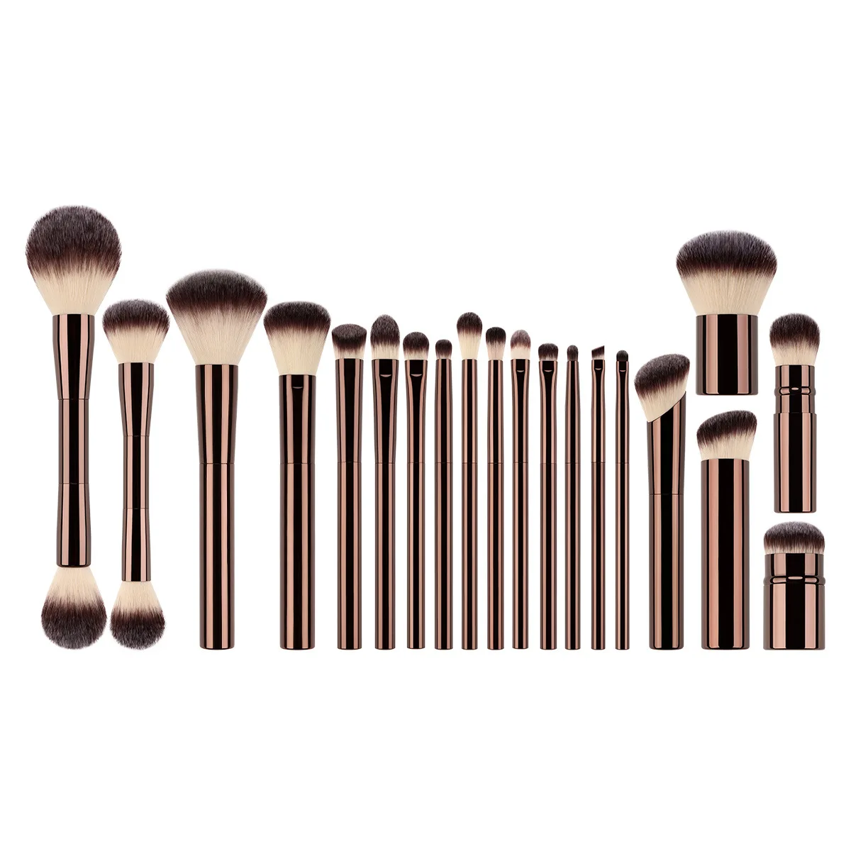 20pcs high quality makeup brush set Synthetic foundation cosmetic brush with aluminum handle highlight eyeshadow makeup brushes