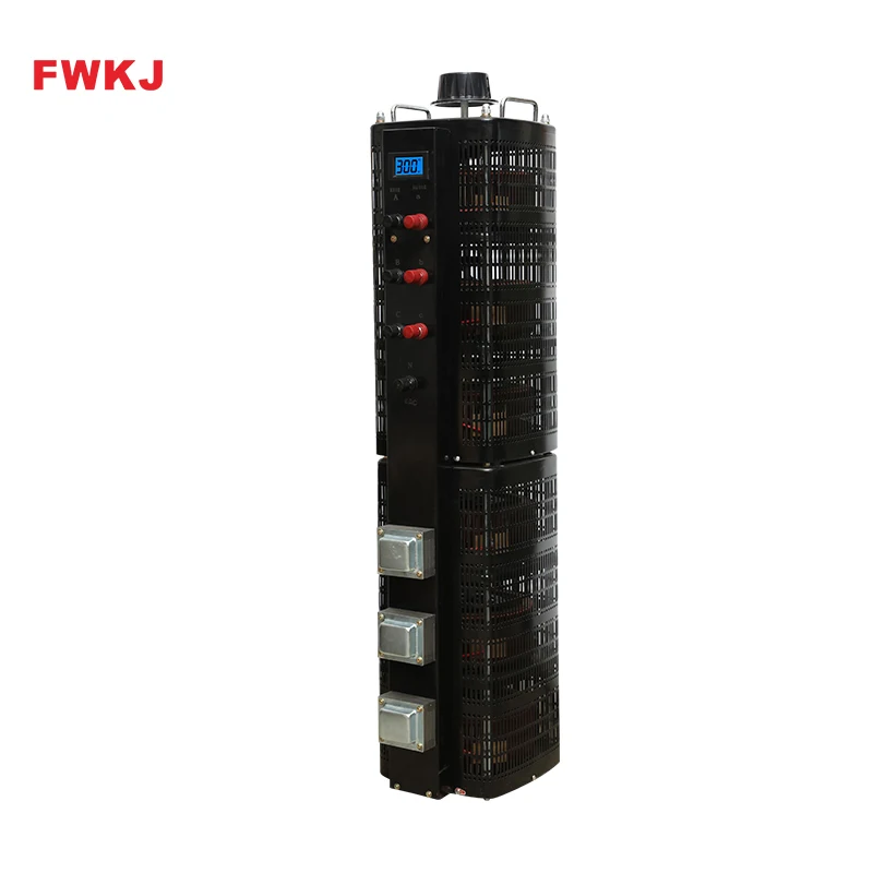 Black Color FWKJ TSGC2 60KVA three phase Variac transformer 380V ac automatic voltage regulator