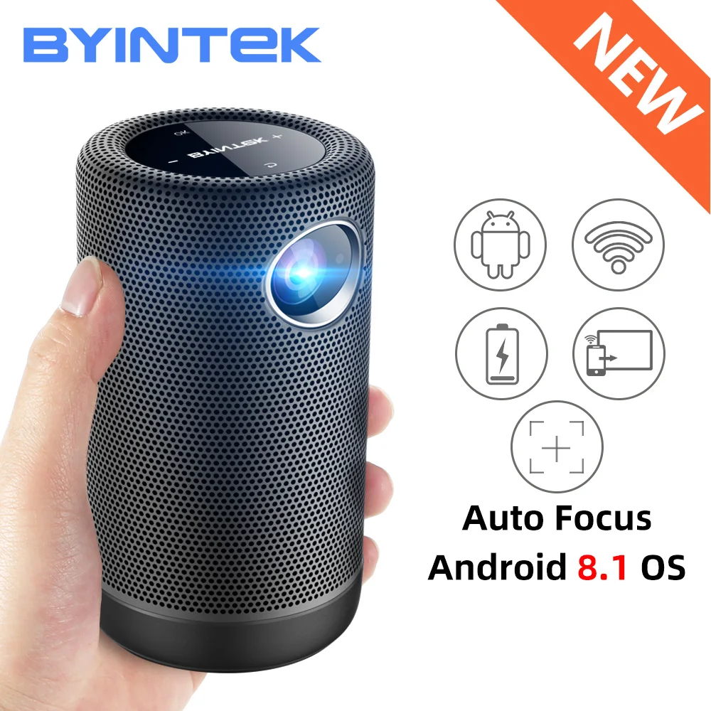 BYINTEK P15 Mini 4k Smart Android Pocket Portable For Wifi Video Projector DLP  For Home Cinema Outdoor With Battery