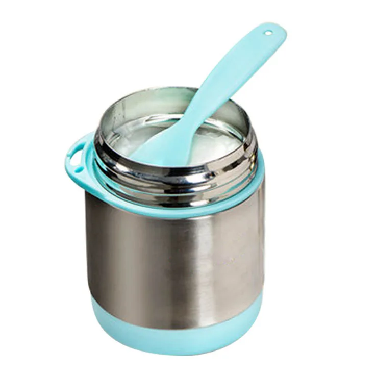 12oz double-wall vacuum insulated soup jar stainless steel kid food jar thermos lunch box with spoon and fork