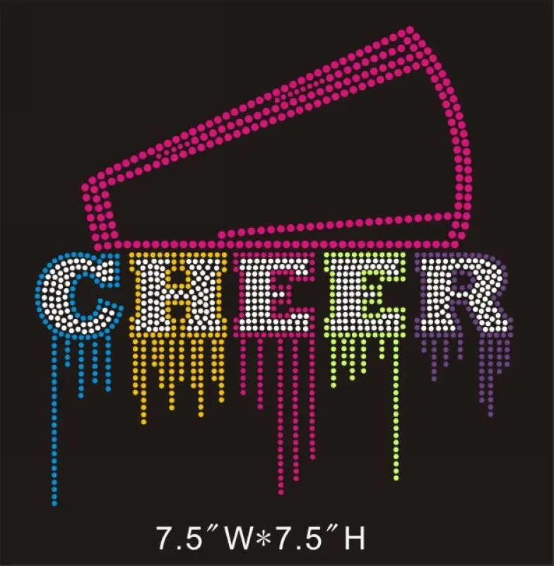 Cheerleader Gift Customized Design Crystal Iron on Rhinestone Heat Transfer for Garments