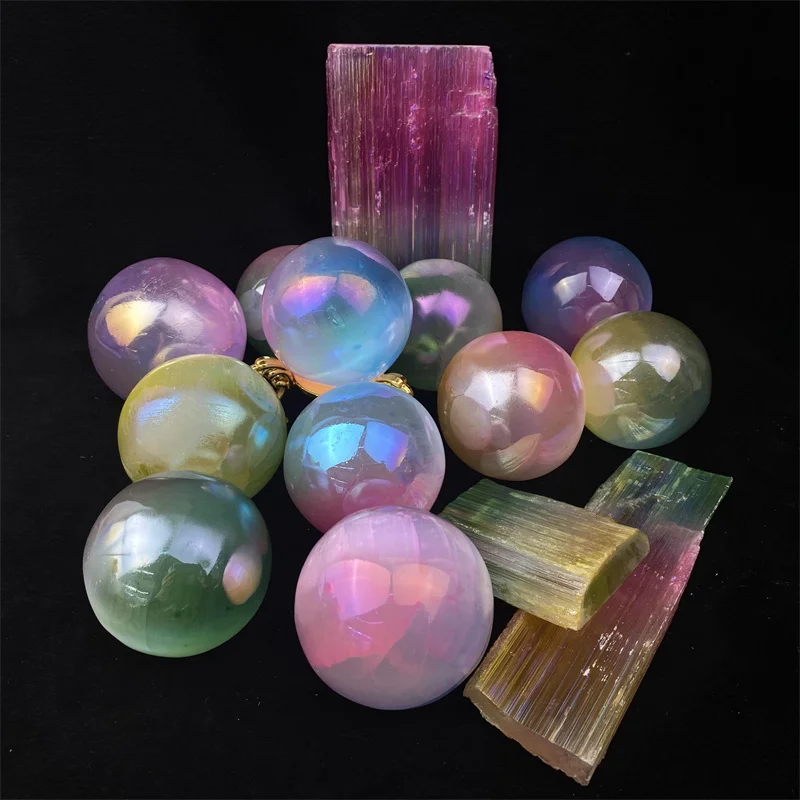 Wholesale Natural  Aura Selenite sphere selenite slab Crystal selenite Stones  For Wicca Home Decoration