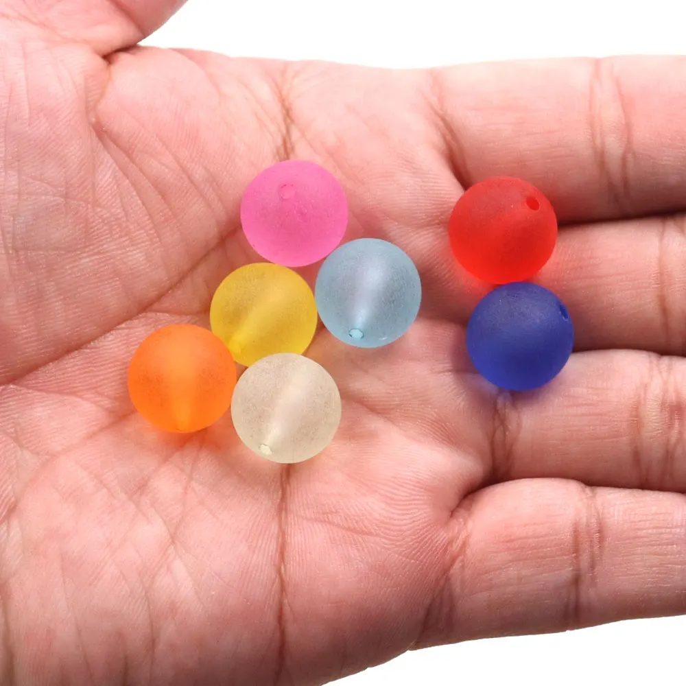 round plastic 13mm frosted round beads plastic beads for jewelry making