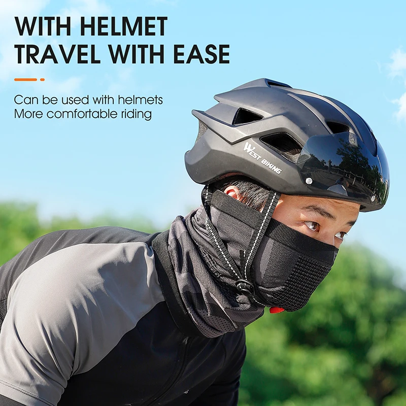 WEST BIKING Breathable High elastic Bicycle Face Mask Comfortable Cool  Cycling Face Mask Knitted Fabric Bike Face Mask