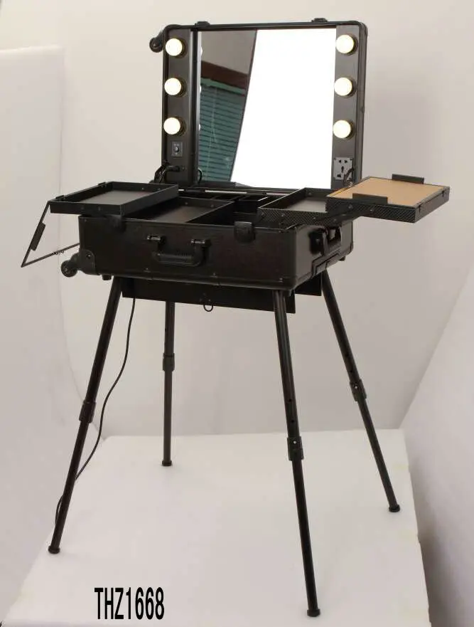 luxury aluminum rolling makeup case with lights makeup case with light and stand From Manufacturer Winx Foshan,Guangdong,China