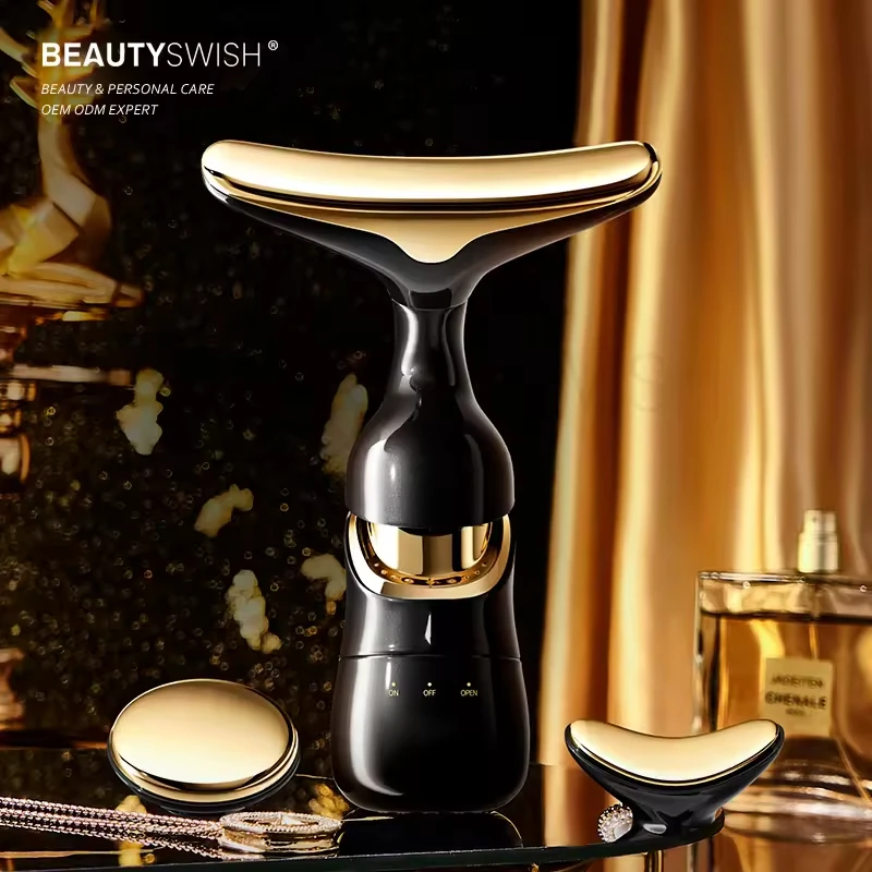 Face Lifting Neck Beauty 3 Heads of Battery Device Skin Care Electric Anti-wrinkle Facial Neck Massage Machine