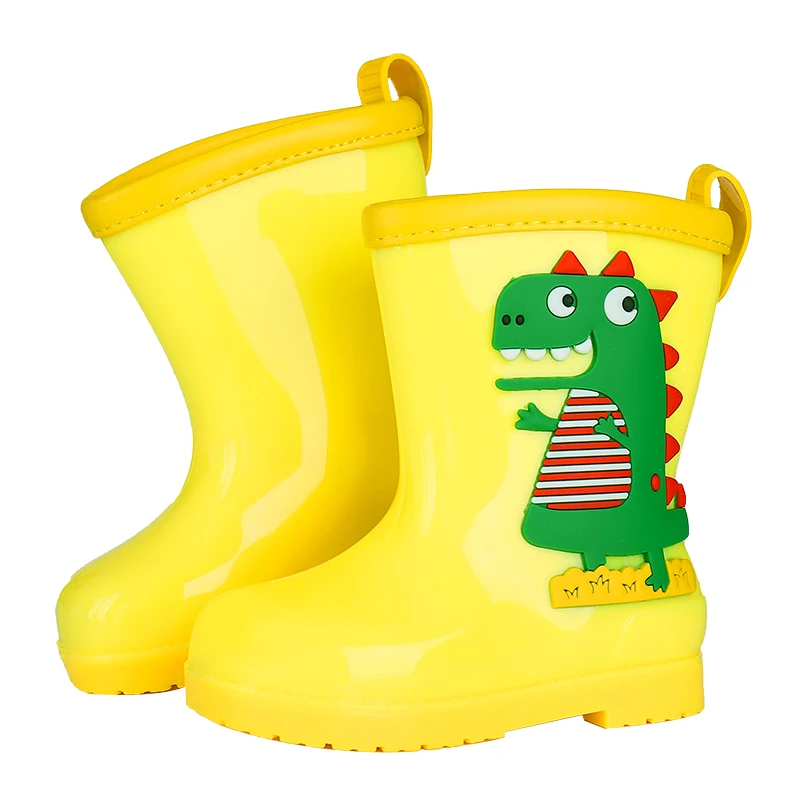 Wholesale Soft Children PVC Boys Waterproof Light Girls Lovely Animal Pattern Thermal Wellies Kids Rainboots