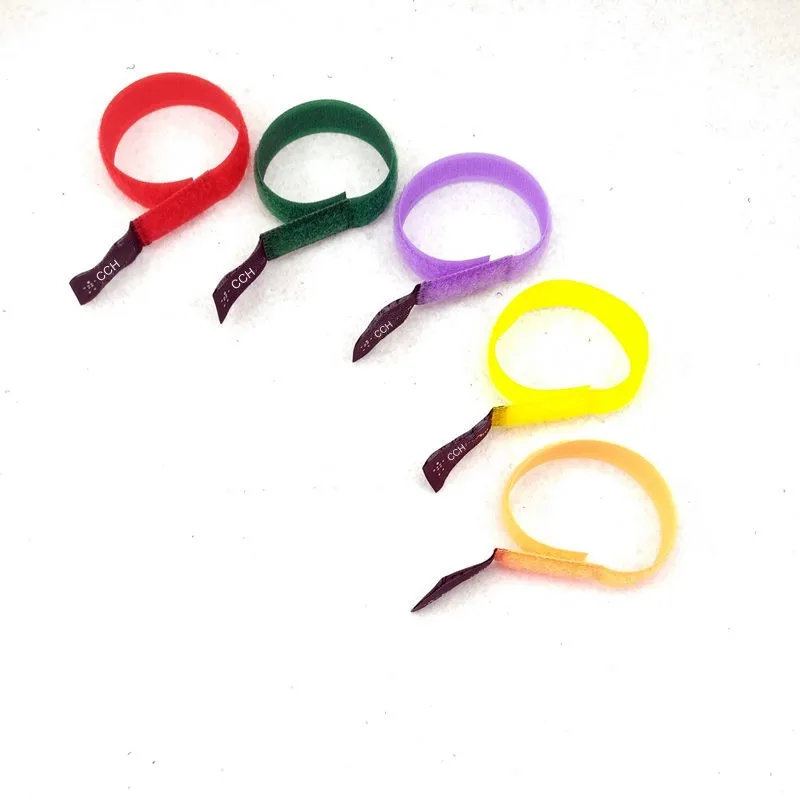 Custom Logo Colored Hook And Loop Fastening Straps Nylon hook and loop
