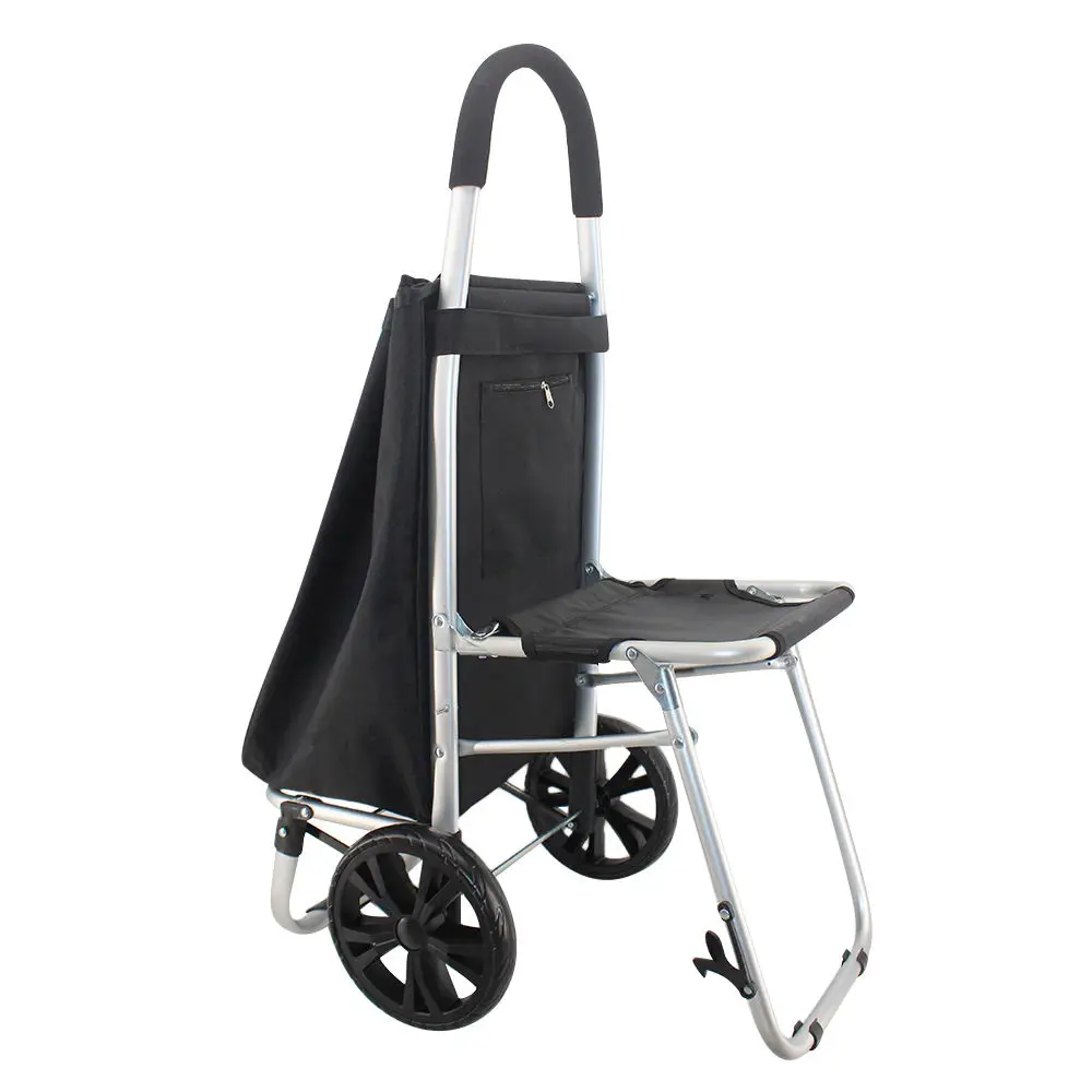 OEM Fashion Elder Kid Shopping Trolley With Seat Spain Trolley Shopping Cart Plastic