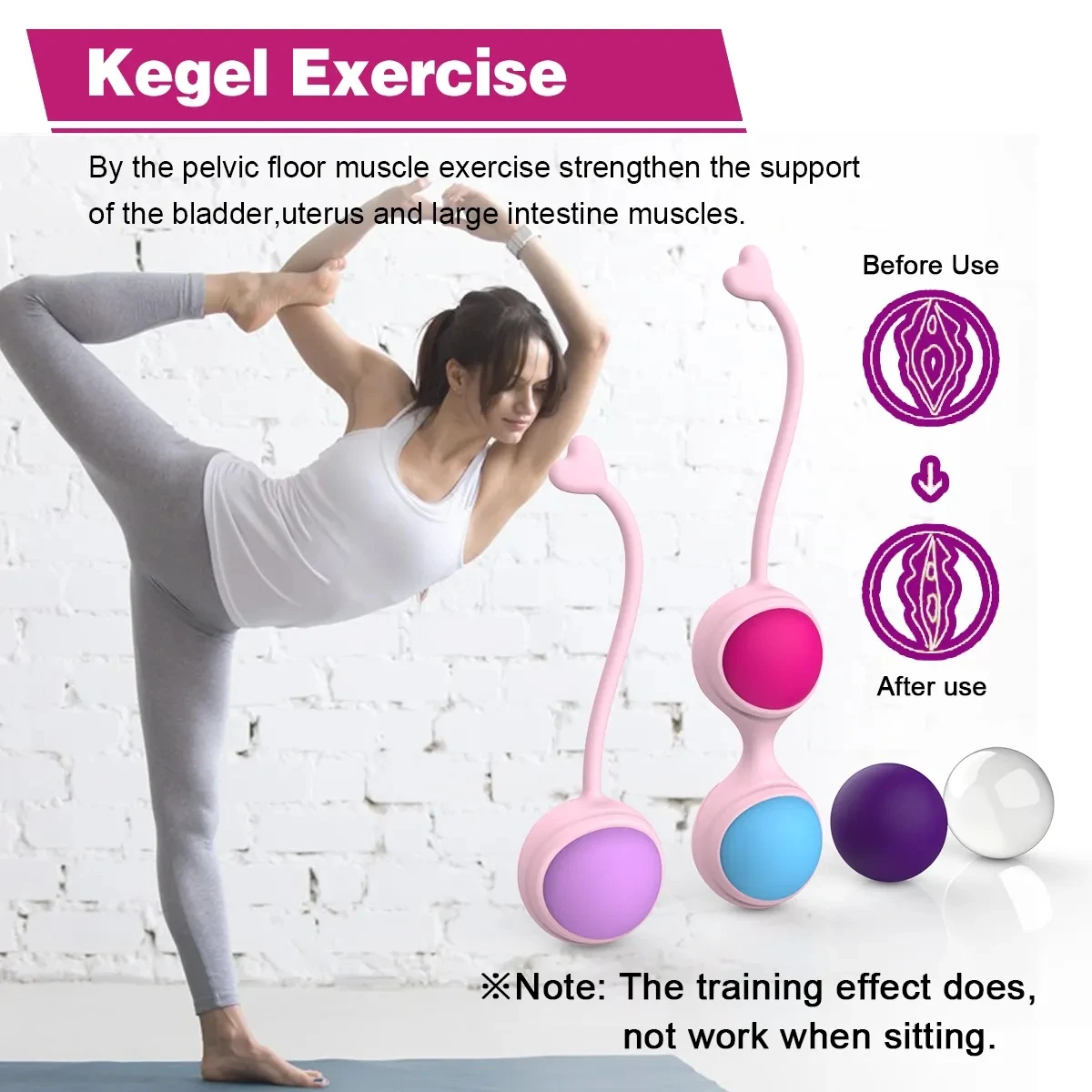 YPM Vaginal Train kegel ball Exercise women 5 Balls Postpartum pelvic floor vaginal repair vibrating egg adult toy