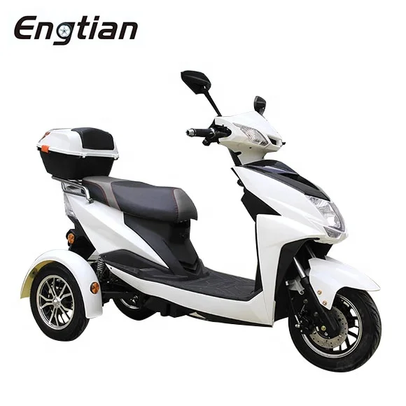 engtian Hot sale fashionable  three wheels scooter electric tricycle  with 2 seats ckd cheaper mobility e motos scooters