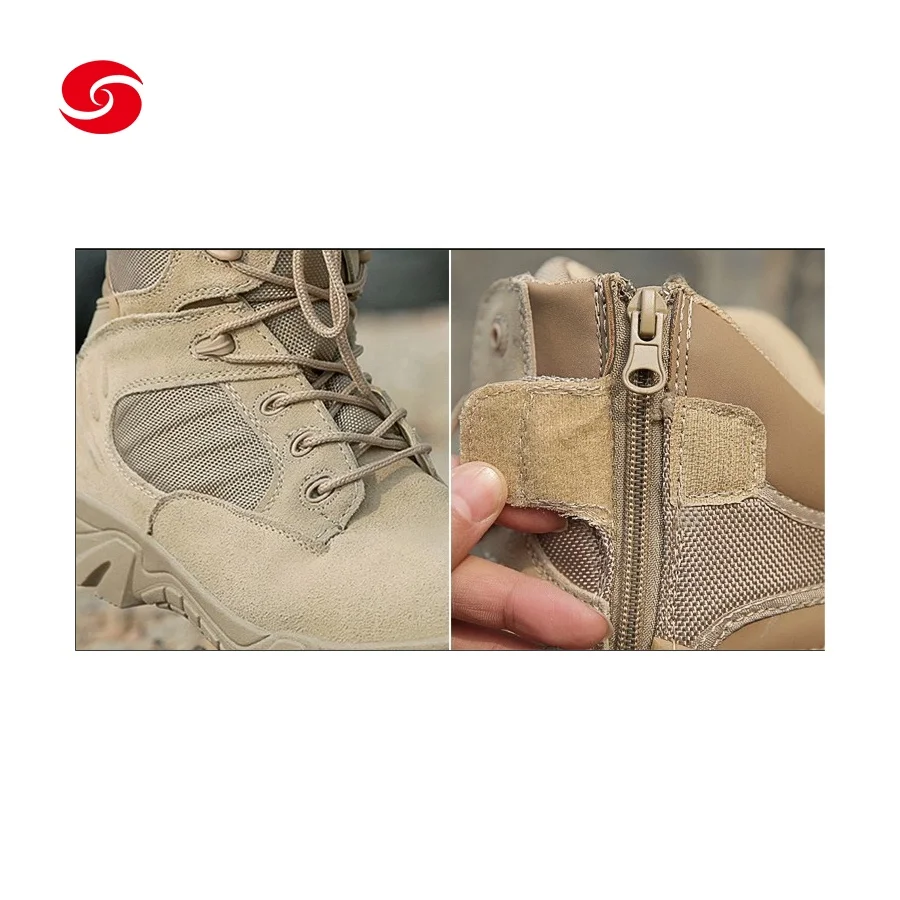 Tactical Khaki desert leather combat jungle hunting boot