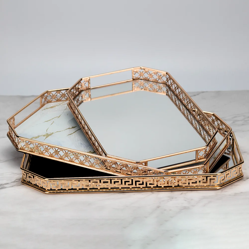 Гостиничные свечи для духов для домашнего использования, серебряное, золотое, зеркальное, десертное зеркало, декоративный стеклянный поднос для духов, туалетный столик, домашний декор