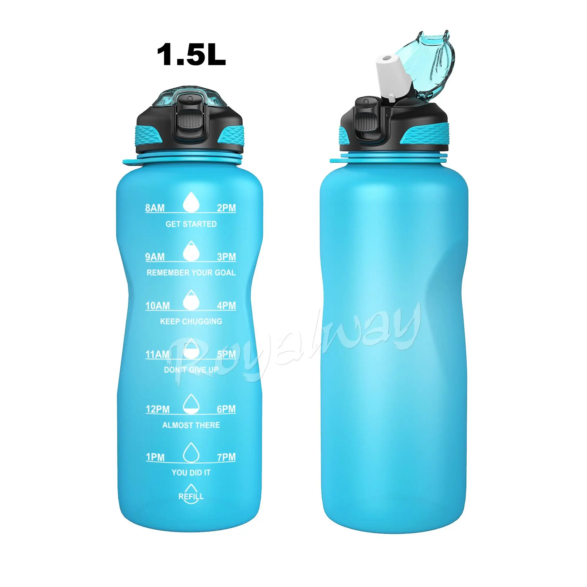 Amazon Wholesale Sports Water Bottle with Time Tracker/Marker, Motivational Water Bottle