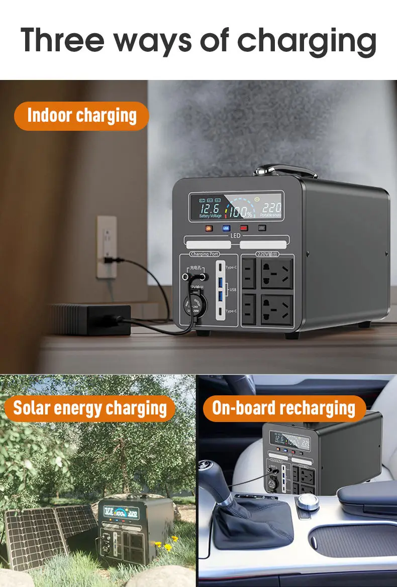 Wholesale 2000 Watts AC Outlets LED Flashlight Fast Charging Silent Portable Power Station For Home