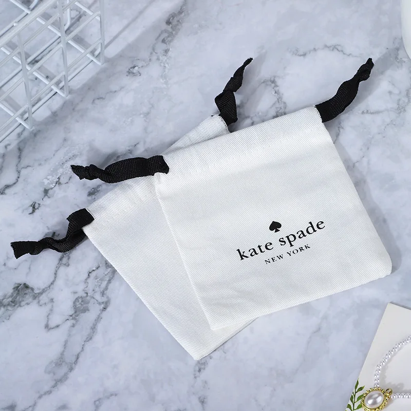Organic cotton dust bags custom logo printing cotton jewelry packaging pouch