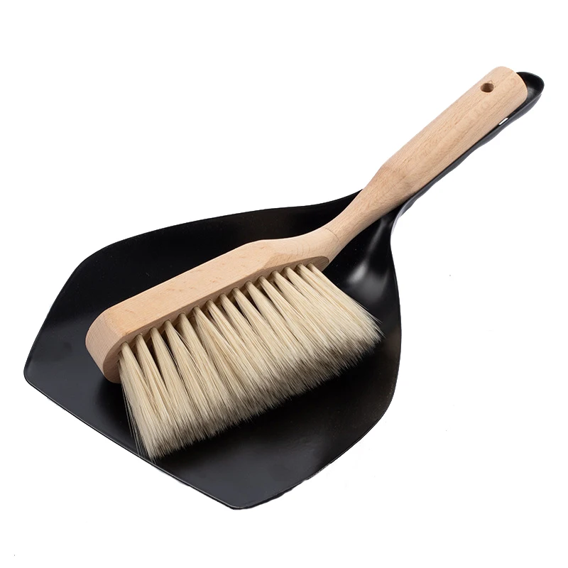 Настольная щетка с пылесборником, набор, мини многофункциональная щетка из бука, сизаль, подметание, чистка, комбинация