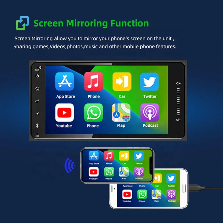 2021 Hot Sale 7 Inch Ram 2Gb Rom 32Gb Gps Rds Fm Am Android Auto For Toyota Dsp Central Multimedia Car Android Player