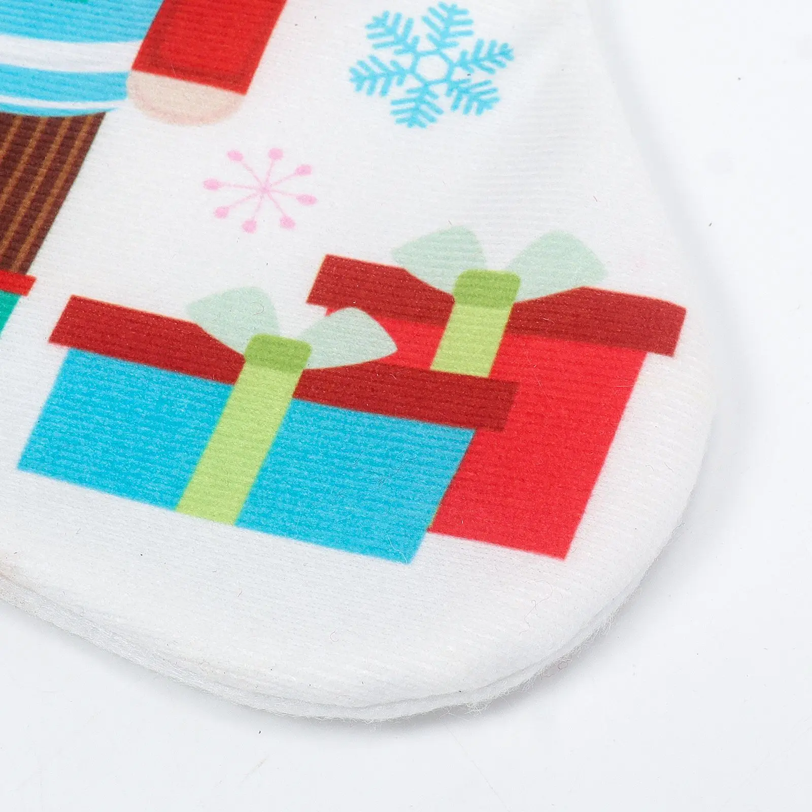 TW-583 White Velvet Christmas stocking with printed Nutcracker Soldier