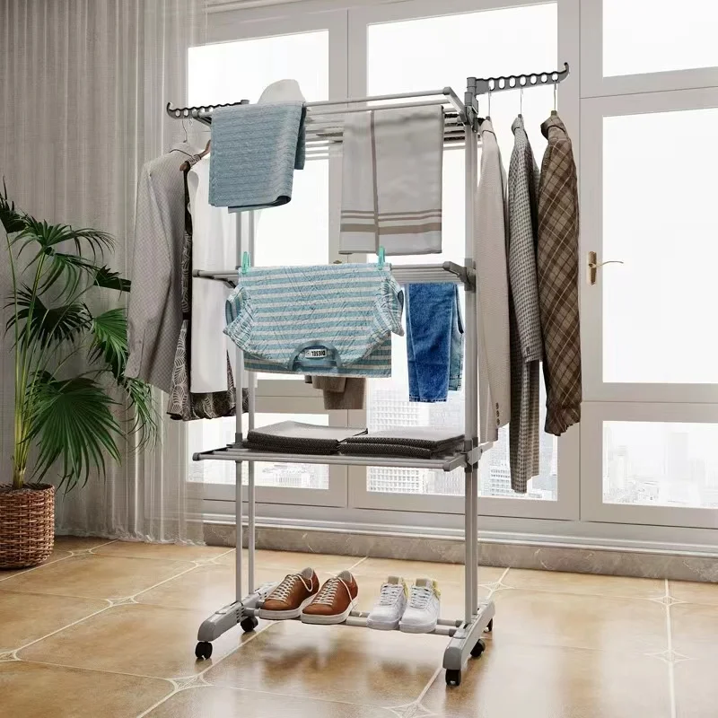 3 Tier Stainless Steel Laundry Garment Wholesale Children Clothes Rack Dryer