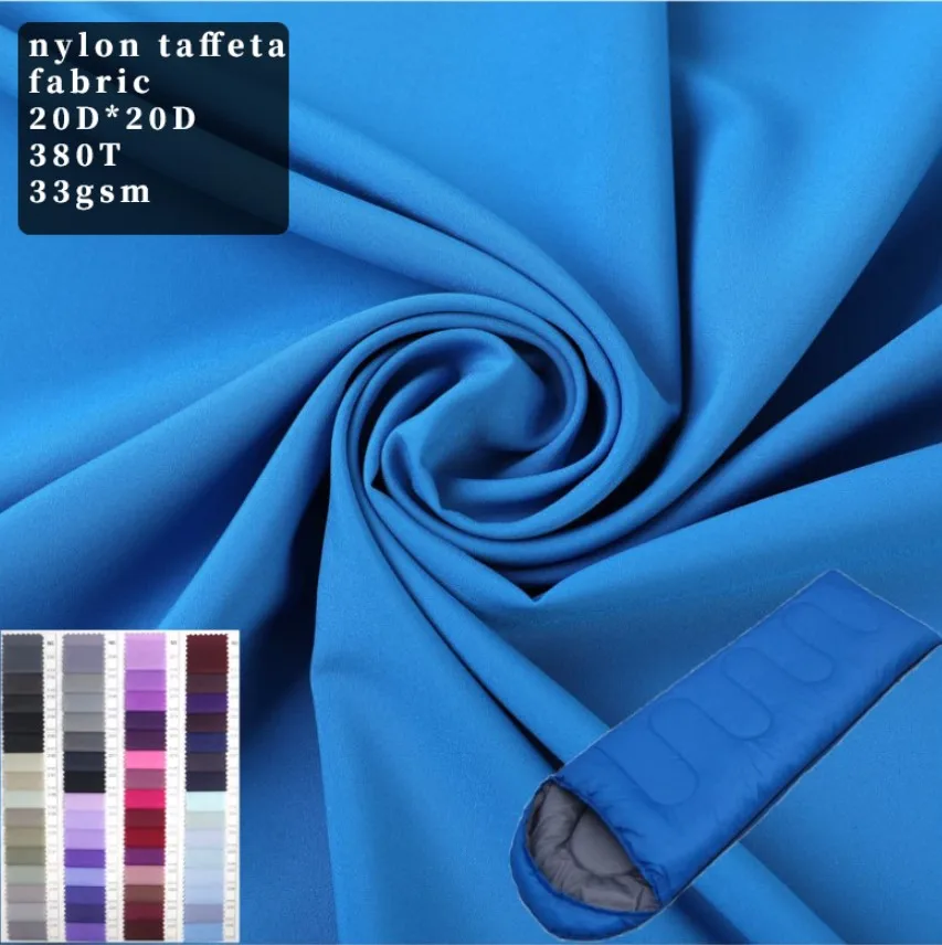 20d Nylon Plain 380t Nylon Taffeta Waterproof For Sleeping Bag Down Jacket 20d Nylon Fabric For plain woven Clothes