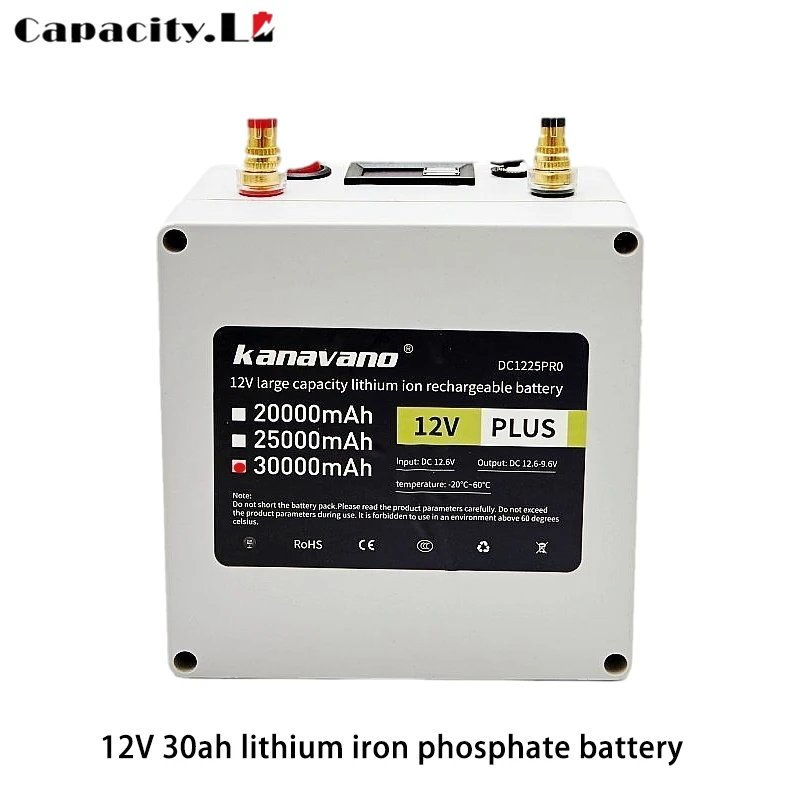 12V 10AH 20AH 30AH LiFePO4 Portable battery for outdoor camping illumination Emergency Power Supply rechargeable battery pack