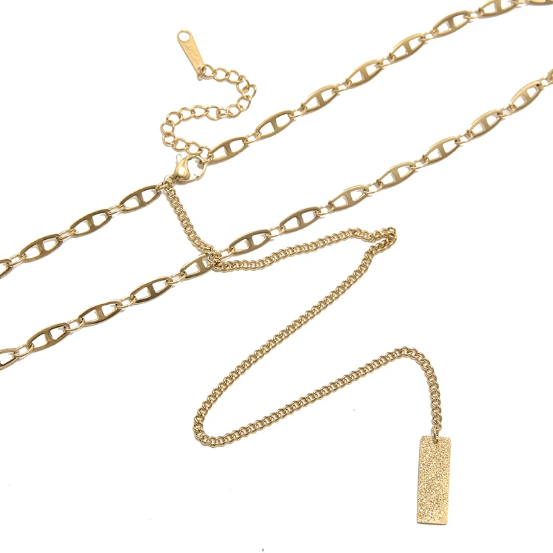 European And American Creative Stainless Steel Pig Nose 18k Gold Plated Necklace Chain