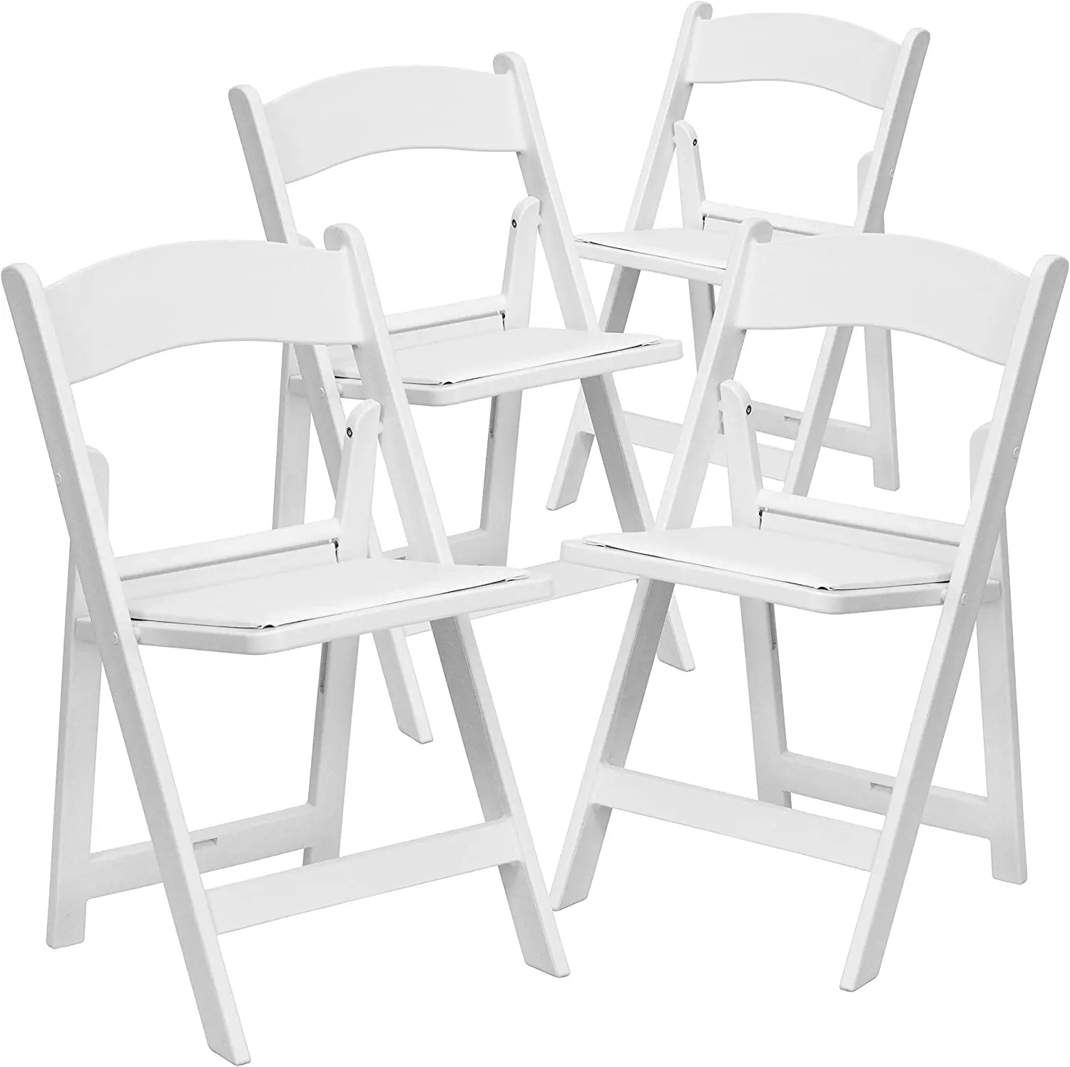 White 500kgs Weight Capacity Indoor/Outdoor Resin Folding Chairs
