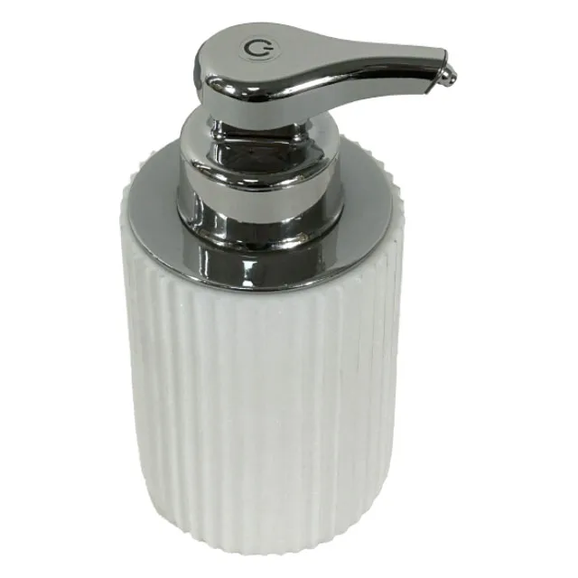 Morden Style White Resin Shower Soap Dispenser Straight Lotion Bottle in Home and Kitchen Soap Liquid Dispenser Air Pump