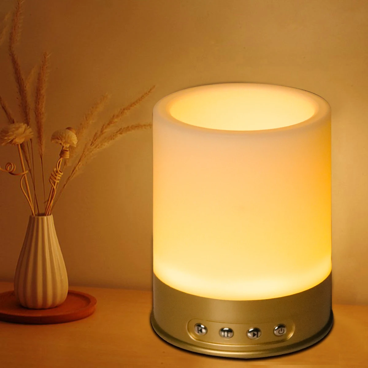 Creative Luxury  Led Light Speaker Pen Holder Yellow LED  Speaker Candle Lights USB Speaker Support SD Card