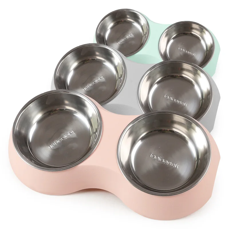 Wholesale Pet Bowls Feeders Eco-friendly Dog Bowl Double Leakproof Two-in-one Dog Feeding Bowl