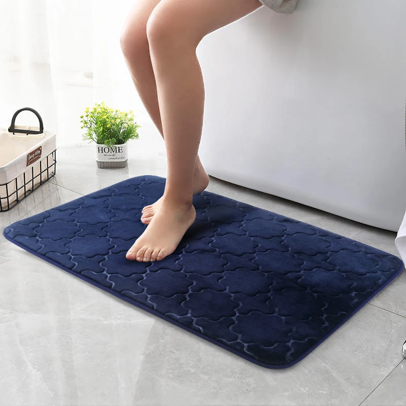 Ultra Soft Absorbent Machine Wash Dry Comfortable Memory Foam Bath Mat Rug for Bathtub Shower