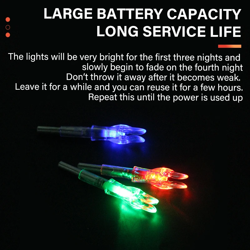 SPG Archery Arrow Nock Lighted LED Automatically Replaceable Batteries 3 Pack Hunting Fit ID 4.2 mm Pins Pure Carbon Arrow Shaft